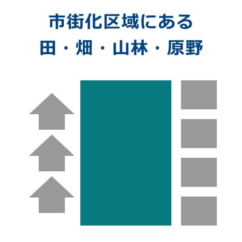 市街化区域にある田・畑・山林・原野